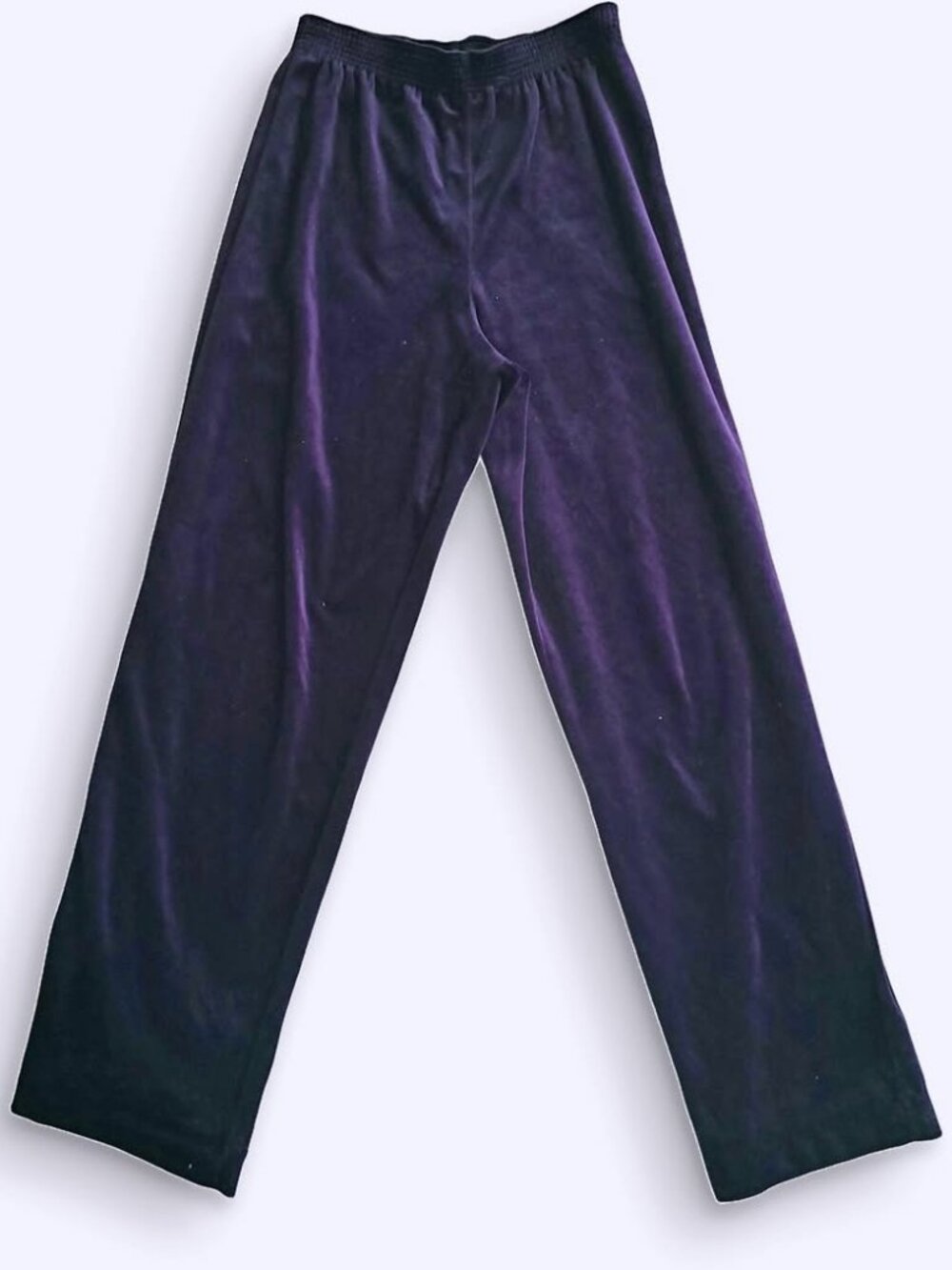 TanJay Velvet Velour Wide Leg Wine Purple Track Pants (XS)